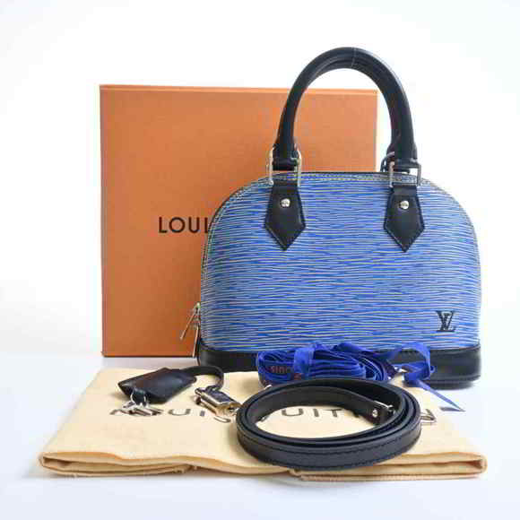LOUIS VUITTON Louis Vuitton Epi Alma BB handbag blue leather - Picture 3 of 8